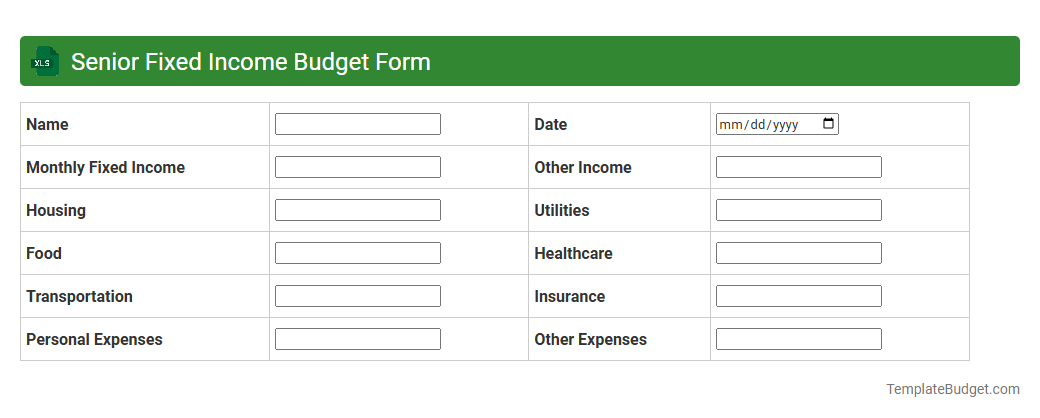 Senior Fixed Income Budget Form