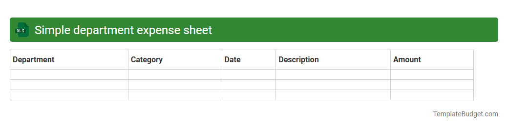 Simple department expense sheet
