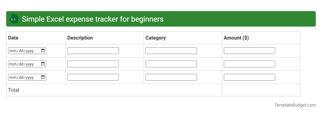 Simple Excel expense tracker for beginners
