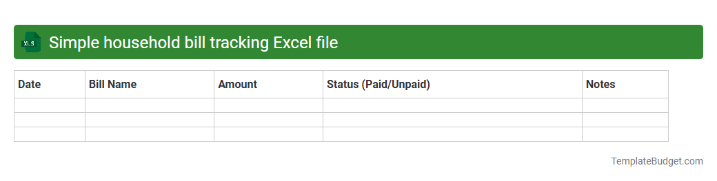 Simple household bill tracking Excel file