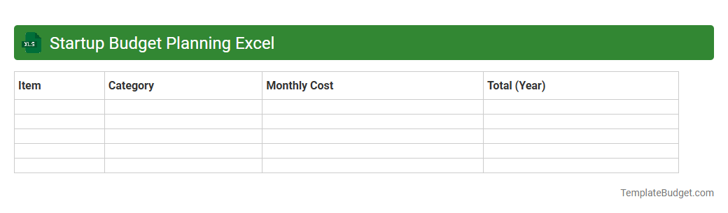 Startup Budget Planning Excel