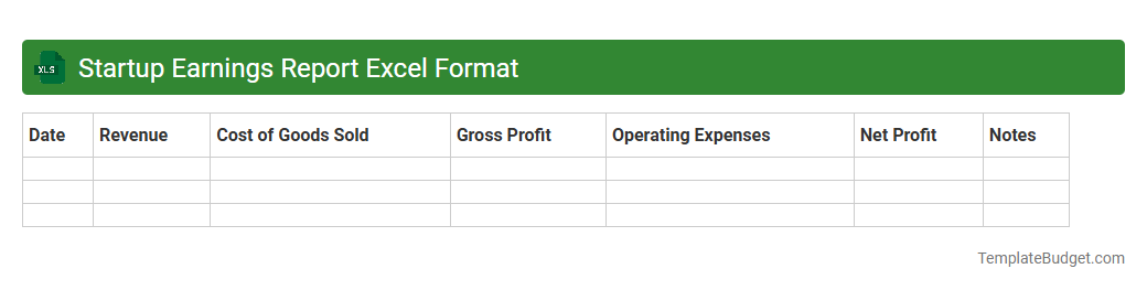 Startup Earnings Report Excel Format