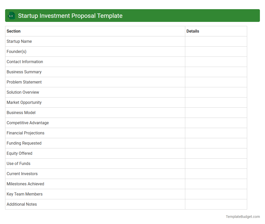 Startup Investment Proposal Template