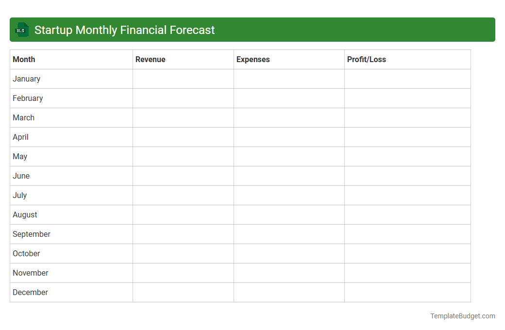 Startup Monthly Financial Forecast
