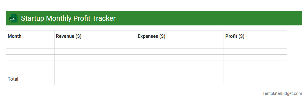 Startup Monthly Profit Tracker