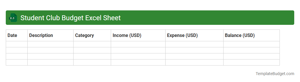 Student Club Budget Excel Sheet