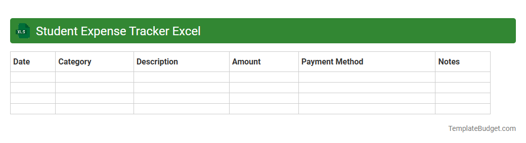 Student Expense Tracker Excel
