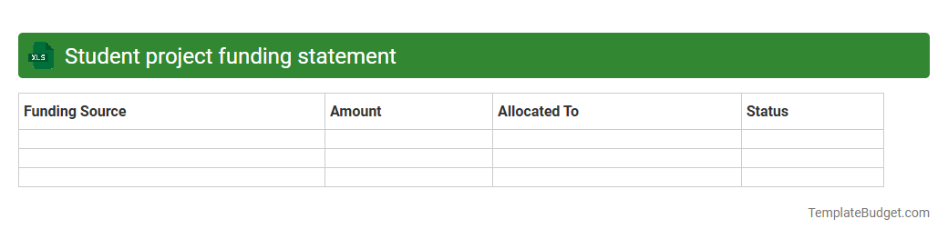 Student project funding statement