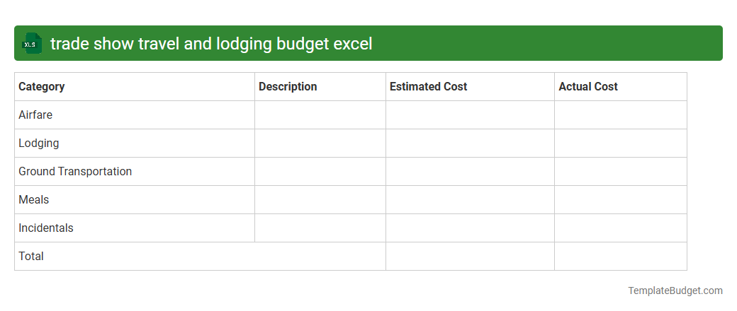 trade show travel and lodging budget excel