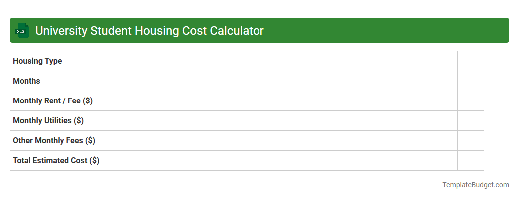 University Student Housing Cost Calculator