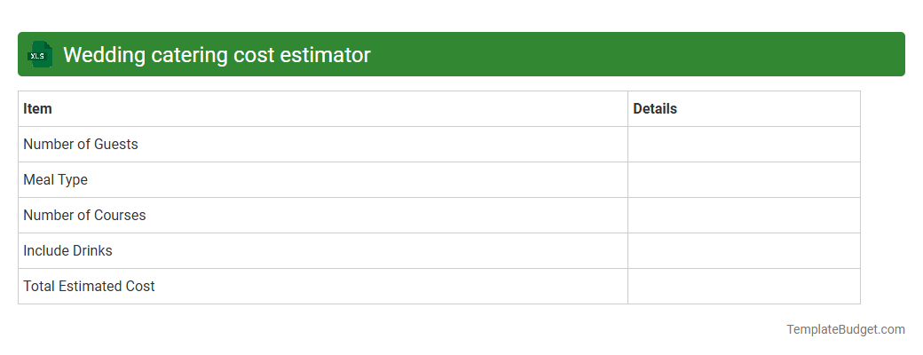Wedding catering cost estimator
