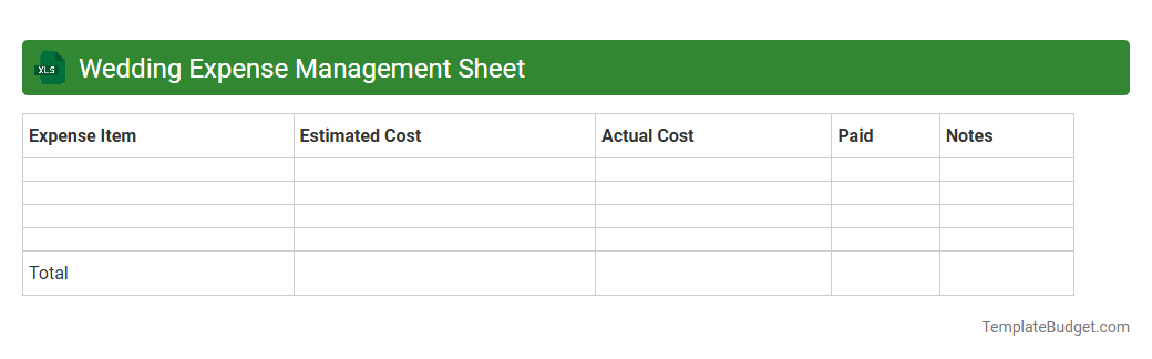 Wedding Expense Management Sheet