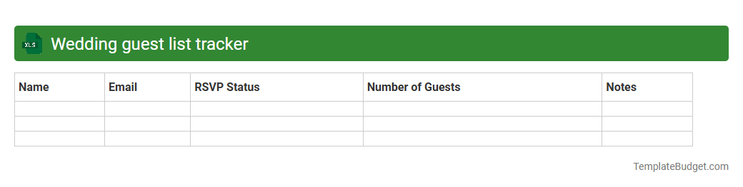 Wedding guest list tracker