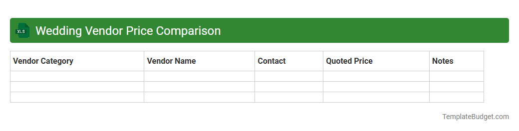 Wedding Vendor Price Comparison