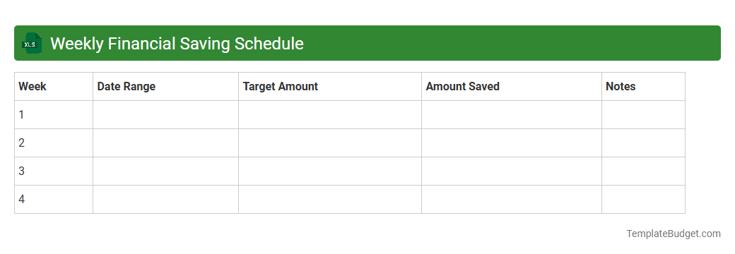 Weekly Financial Saving Schedule