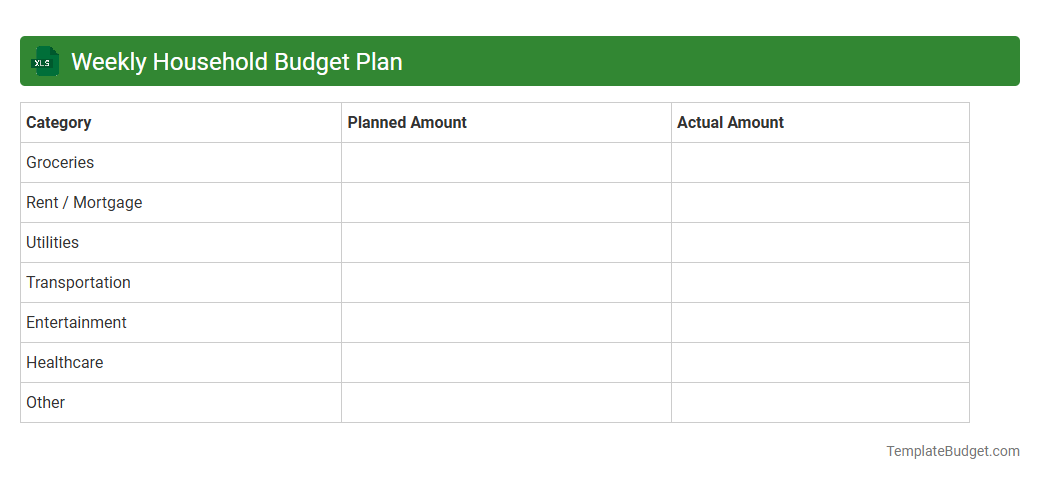 Weekly Household Budget Plan