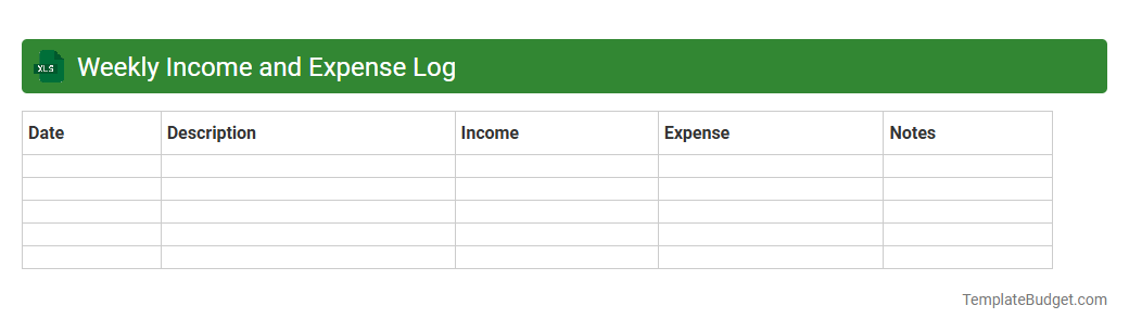 Weekly Income and Expense Log