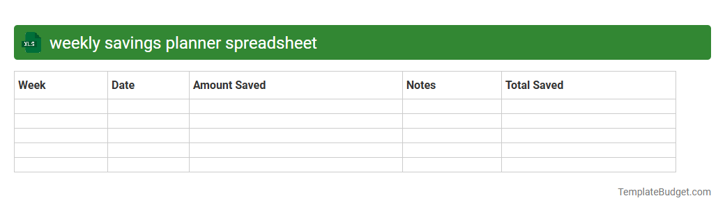 weekly savings planner spreadsheet