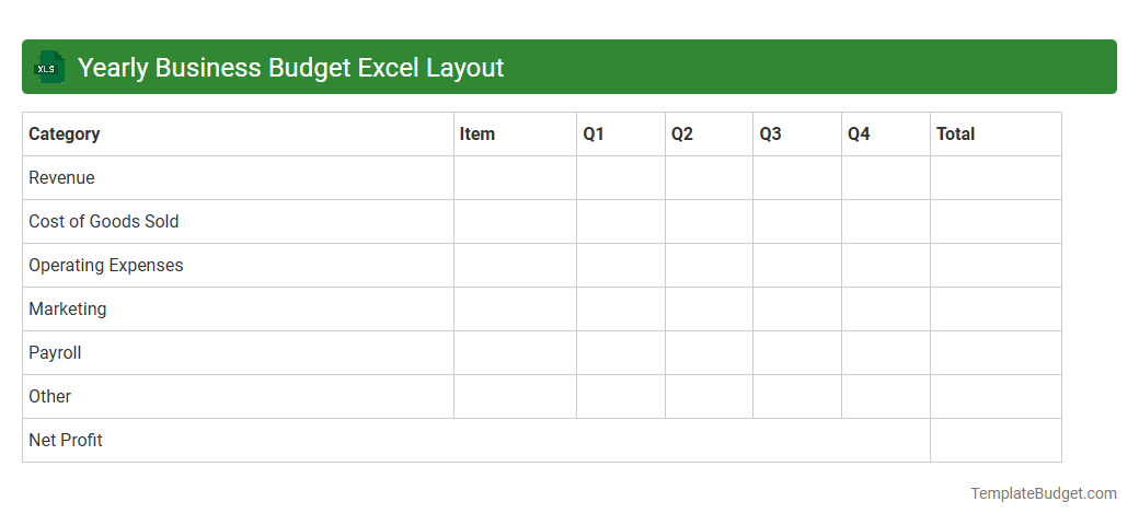 Yearly Business Budget Excel Layout