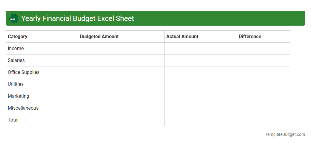 Yearly Financial Budget Excel Sheet