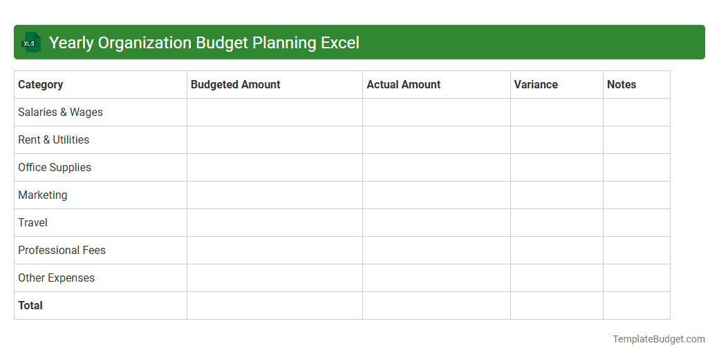 Yearly Organization Budget Planning Excel