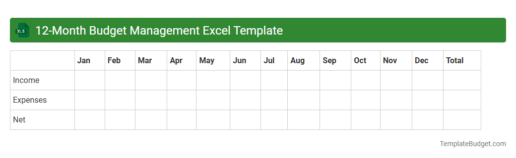 12-Month Budget Management Excel Template