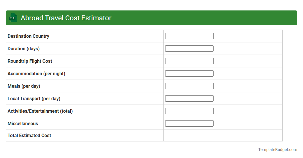 Abroad Travel Cost Estimator