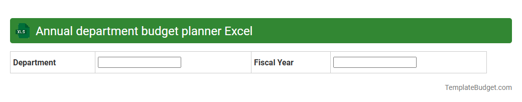 Annual department budget planner Excel