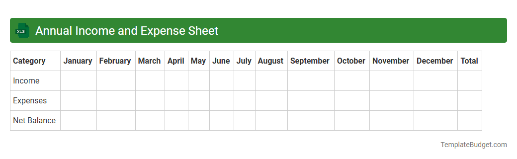Annual Income and Expense Sheet