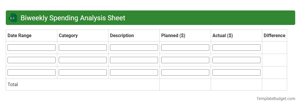 Biweekly Spending Analysis Sheet