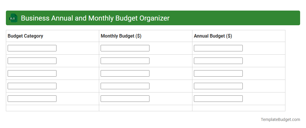 Business Annual and Monthly Budget Organizer
