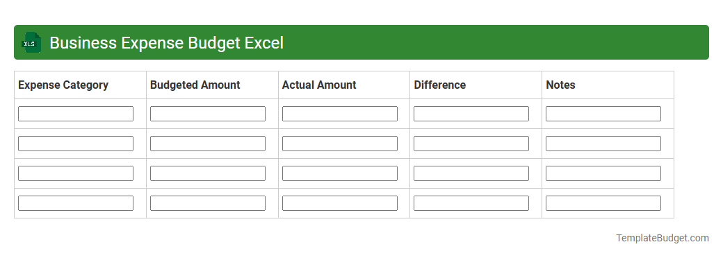 Business Expense Budget Excel