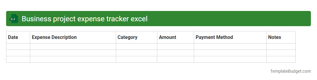 Business project expense tracker excel
