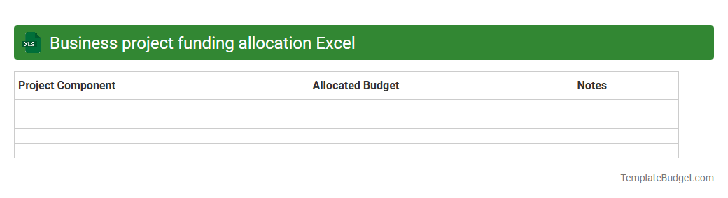 Business project funding allocation Excel