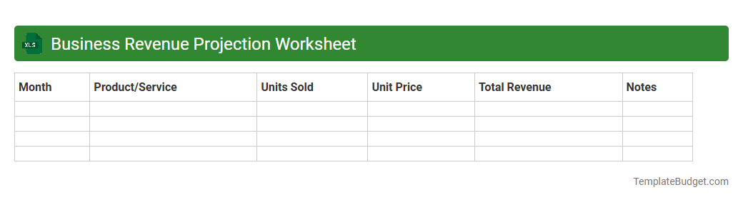 Business Revenue Projection Worksheet