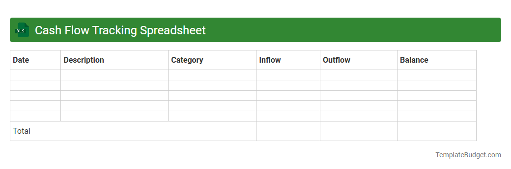 Cash Flow Tracking Spreadsheet