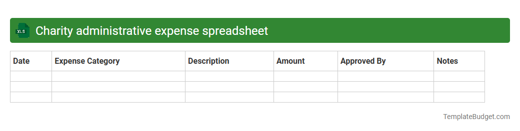Charity administrative expense spreadsheet