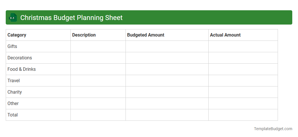 Christmas Budget Planning Sheet