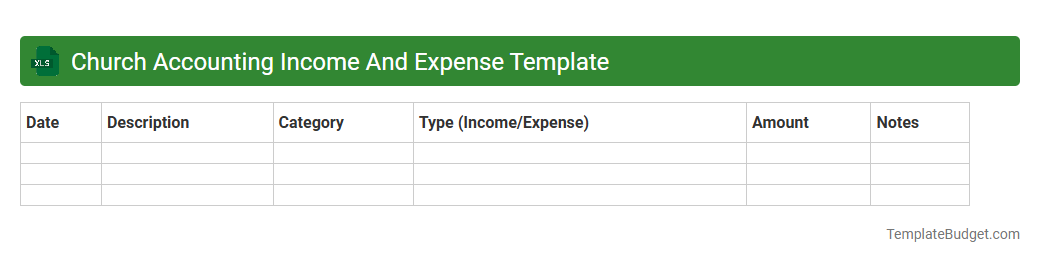 Church Accounting Income And Expense Template