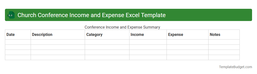 Church Conference Income and Expense Excel Template