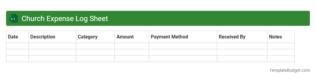 Church Expense Log Sheet