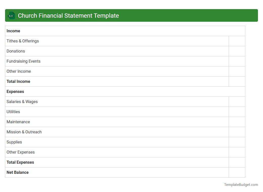 Church Financial Statement Template