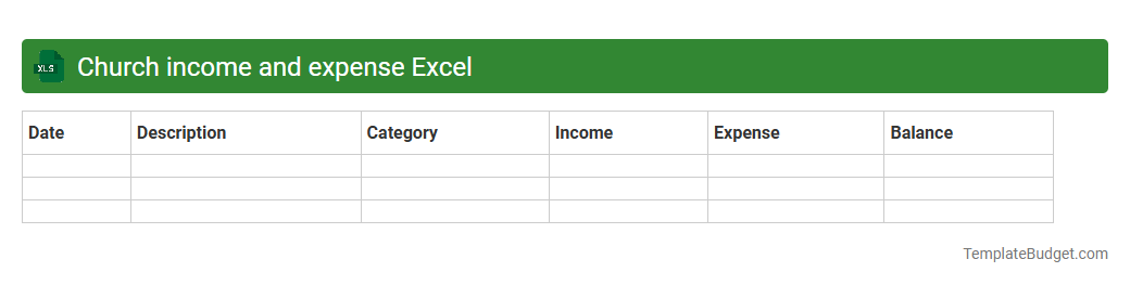 Church income and expense Excel