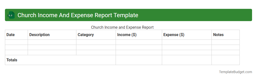Church Income And Expense Report Template