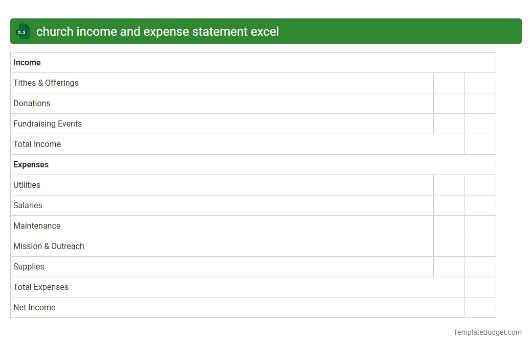 church income and expense statement excel