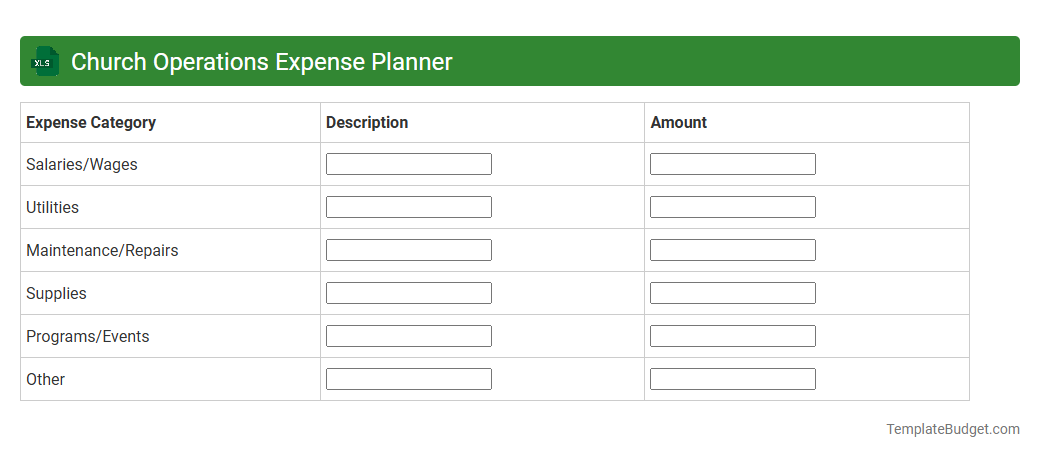 Church Operations Expense Planner