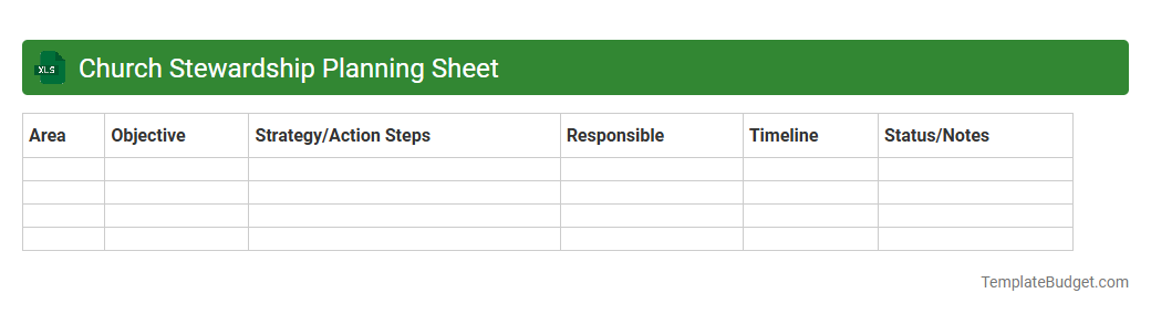 Church Stewardship Planning Sheet