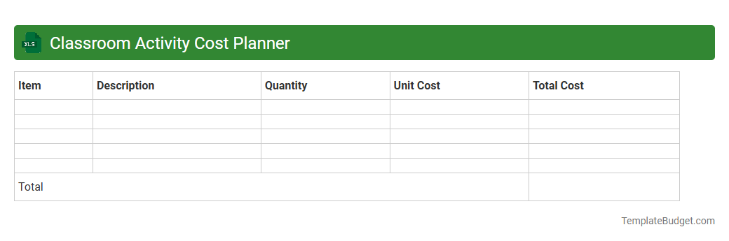 Classroom Activity Cost Planner
