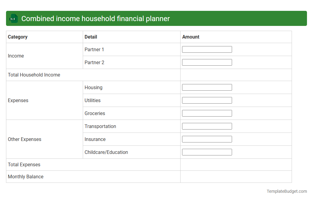 Combined income household financial planner