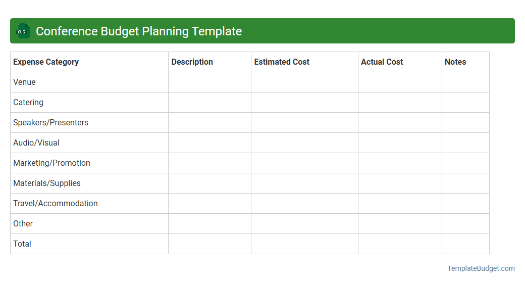 Conference Budget Planning Template
